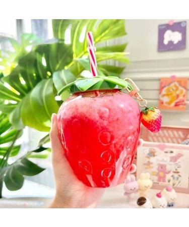 XYAA Convenient Strawberry Sippy Cup  Cute Strawberry-Shaped Sippy Cup  Sweet Girl and Cute Drink Cup(B)