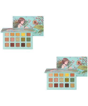 Angoily 2 Pcs Eyeshadow Cosmetic Pallet Colorful Hair Cuffs Makeup Accessories Eye Shadow Shimmer Make up 1 count (Pack of 1) Greenx2pcs