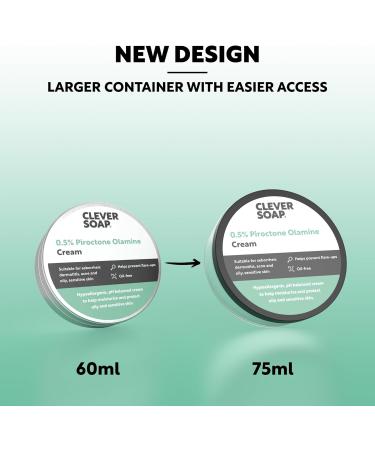 Clever Soap 0.5% Piroctone Olamine Face & Body Cream - Helps Prevent Flare-Ups - Suitable For Seborrheic Dermatitis Psoriasis Acne & Oily Sensitive Skin - Fragrance & Oil Free For Men & Women - Buy Online on GoSupps.com