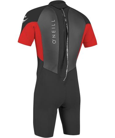 O'Neill Youth Reactor-2 2mm Short Sleeve Spring Wetsuit 6 Black/Red - Back Zip (5045IS) - Buy Online on GoSupps.com