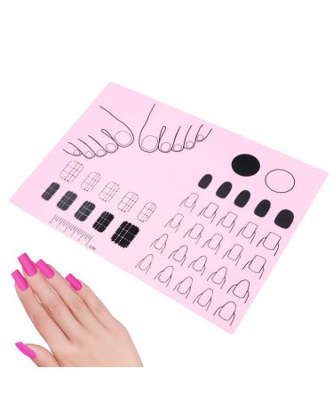 Nail Mat for Nail Tech Manicure Protector Mat for Nail Practice - Nail Manicure Tools Stamping Mat Nail Sticker Guide for Nail Sticker Printing Pink