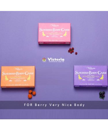 Swedish Body Care Shea Butter Soap with Honey & Lingonberry - 4 CT | Includes 2 Disposable Body Shower Sponges | Best International Shipping - Buy Online on GoSupps.com