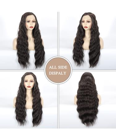 Salomezklm 24 Black Lace Front Wig | Glueless Synthetic Long Wavy Heat-Resistant Wig | Natural Baby Hair for Women - Buy Online on GoSupps.com