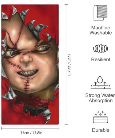 Chucky Horror Microfiber Washcloth Towel 28.7 x 13.8 Inches - Soft & Absorbent - Buy Online on GoSupps.com