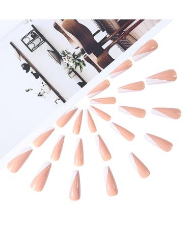 Brishow French Ballerina Acrylic Press-On Nails - Long Full Cover 24pcs for Women & Girls | International Shipping Available - Buy Online on GoSupps.com