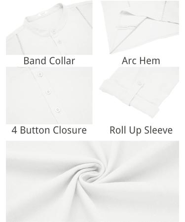 Deyeek Men's Linen Henley Shirt - Short Sleeve Summer Beach Shirt in White - X-Large - Buy Online on GoSupps.com