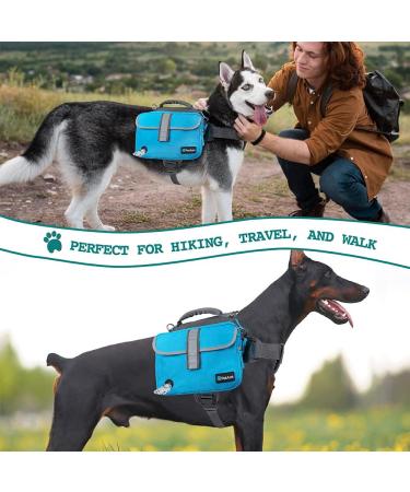 PETAMI Hundred Socks for Medium Large Dogs | Dog Saddle Bag Vest for Travel (Blue Medium) - Buy Online on GoSupps.com
