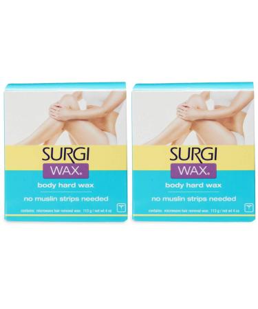 Surgi Microwave Body Hard Hair Removal Wax 4 Oz, 2 Pack