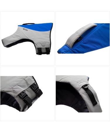 Dog Life Jacket Sport Style Dog Float Coat with Excellent Buoyancy Stylish Dog Swimming Safety Vest with Rescue Handle for Small Medium Large Dogs Blue S S (Bust 17"-22") Blue - Buy Online on GoSupps.com