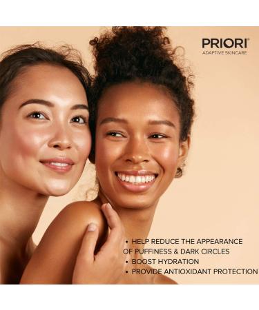 Priori Skincare Eye Serum with AHA, Lactic Acid, Caffeine, Vitamin C & E - Firming, De-puffing Gel for Dark Circles & Wrinkles - 0.5 fl oz - Buy Online on GoSupps.com