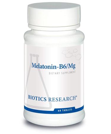 Biotics Research Melatonin B6 Mag Sleep Support Circadian Rhythm Support Fall Asleep and Stay Asleep Supports Calming Brain Activity Healthy Body Composition Overall Relaxation Response 60caps