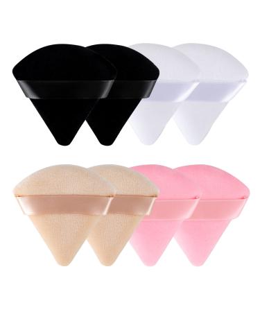 AWAVM 8 Pcs Triangle Powder Puff Powder Puff Makeup Puff Soft Powder Sponge Triangle Sponges with Strap for Loose Powder Reusable Cosmetic Foundation Wet Dry Makeup Multi-colored