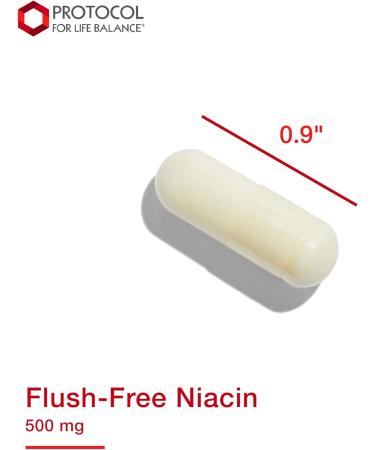 Protocol Niacin 500mg Flush Free - Energy Boosting Vitamin B3 Supplement - 90 Veg Caps - Buy Online on GoSupps.com