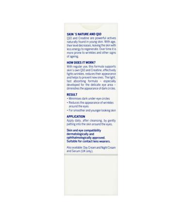Nivea Q10 Power Anti-Wrinkle + Firming Eye Cream 15ml - Reduce Wrinkles and Firm Skin - Buy Online on GoSupps.com