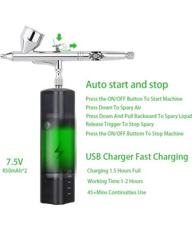 Dual Action Cordless Airbrush Compressor High Pressure Spray for Art Gun Beauty Salon Makeup Nail Tattoos Cake Tools (Color : Rojo Size : A) A Red - Buy Online on GoSupps.com