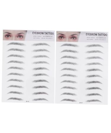 Balacoo Artificial Eyebrow 2pcs 3d Eyebrow Stickers Natural Eyebrow Shaper Eyebrow Transfer Stickers 6d Eyebrow Trimming Tool