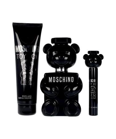 MOSCHINO Toy Boy for Men (3.4 Ounce Eau De Parfume Spray + 5.0 Perfumed Shower Gel + 0.33 Ounce Travel Spray), 6W0620, multi color, 1 count (Pack of 3)