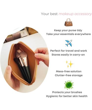 Makeup Brush Holder Travel Essentials Make Up Organizer Bag Case with Zipper Pouch for Travel Silicone Makeup Brush Makeup Brush Organizer Makeup Brush Holder Travel - Buy Online on GoSupps.com