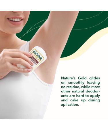 Nature's Gold Natural Hypoallergenic Aluminum-Free Deodorant | Aloe Vera Infused | Safe for Sensitive Skin | Stain-Free | Jasmine & Cedarwood Scent | Includes Free Organic Lip Balm - Buy Online on GoSupps.com