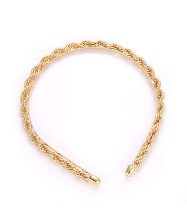 HZEYN Gold Metal Twisted Chain Headband for Women - Statement Hair Accessory - Buy Online on GoSupps.com