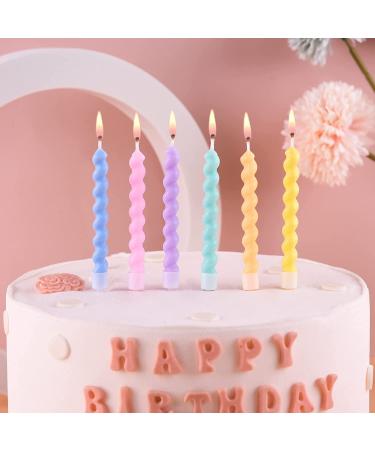 36-Count Rainbow Spiral Birthday Candles with Holders - Party Cake Candles - Buy Online on GoSupps.com
