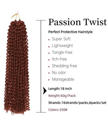 Passion Twist Hair - 6 Packs 18 Inch Crochet Braids | Yddm Synthetic Extensions - Best Value - Buy Online on GoSupps.com