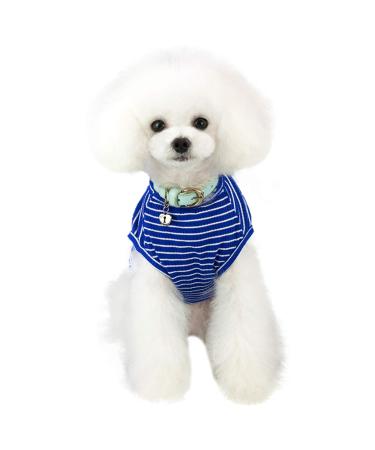 Pet heroic cute striped pet sweater sweater sweater small dog sweater puppy puppy sweater dogs clothes for small dogs pink red blue gray - weight 1.2-9.0 kg blue XL XL