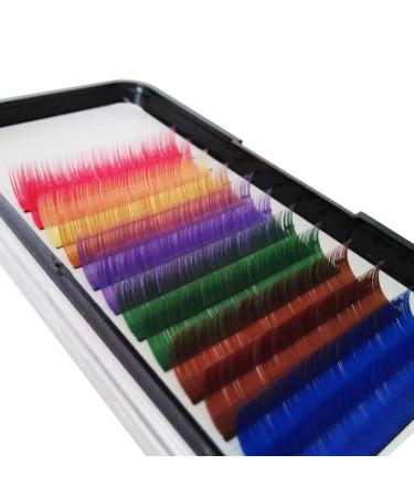 Bodemrincer 8-20mm to Choose 12 Lines 7 Colors Mixed One Tray False Eyelashes Individual Eyelash Extension Eye Lashes Individual Eyelash Extension Rainbow Colored Natural (11mm)