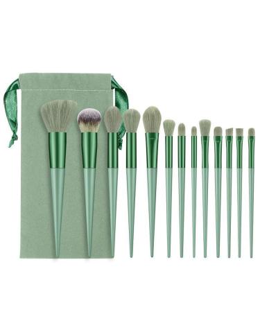 New 13 piece makeup brush set portable soft hair concealer foundation make-up powder blusher eye shadow cosmetics brush full set of beauty tools(Fabric storage bag)