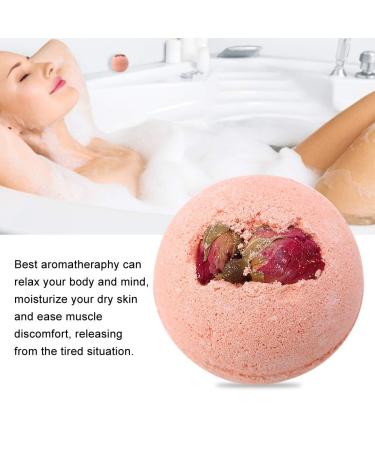 Natural Essential Oil Bath Bombs With Dried Flowers for Relaxation & Skin Moisturization - Perfect Gift for Girlfriend, Women, Mother (Pink Rose) - Buy Online on GoSupps.com