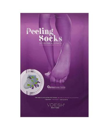 VOESH- Exfoliating Peeling Socks  Foot Peel For Dry Feet  Vegan Beauty  Callus Remover  Intensive Foot Treatment  At Home Spa  Treatment Socks 1 Pack- Peeling Socks