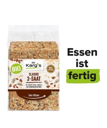 Shop Dr.Karg s Bio Crackbread Classic - 3-Seed Vegan Snack 100% Whole Grain High Fiber Additive-Free 10x200g | International Shipping Available - Buy Online on GoSupps.com