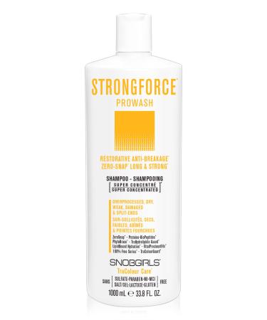 SNOBGIRLS STRONGFORCE Vegan Shampoo for Overprocessed Dry Weak Damaged Hair Split Ends. New Super Concentrated Split end repair and hair breakage repair professional shampoo for damaged hair. Prowash Salon hair care