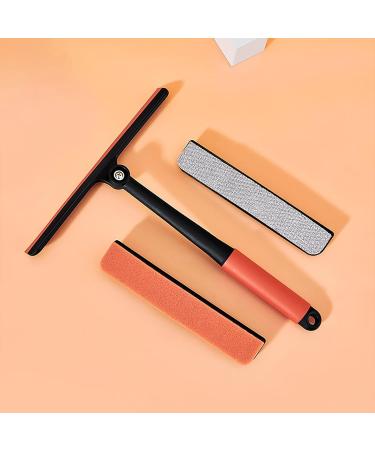 Squeegee Window Cleaner - Glass Washer Screen Wiper | Window Cleaning Wiper with Three Brush Heads | 360-Degree Rotating Stain Removal Tool for Tiles Shower Door Glass Door Window Cars - Buy Online on GoSupps.com