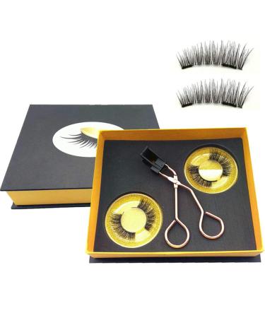 Magnetic Eyelashes Applicator Tool Kit,Glue-free Magnetic Eyelash Clip,Eyelashes Short Set with 2 Pairs Magnetic False Eyelashes,Magnetic Eyelashes No Eyeliner,Natural Look Bushy Look (BUSHY STYLE)