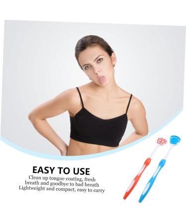 Ultechnovo 2-St Tongue Cleaning Brush - Stainless Steel Scraper Tool for Adults | Effective Tongue Scrubbing & Hygiene | Blue 19.5x3x0.6cm - Buy Online on GoSupps.com