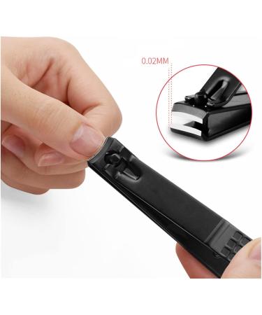 PSGS Black Stainless Steel Nail Clipper Cutter Professional Manicure Trimmer Toe Nail Clippers Knife Finger Nail Tools (Color : L Flat Mouth) - Buy Online on GoSupps.com