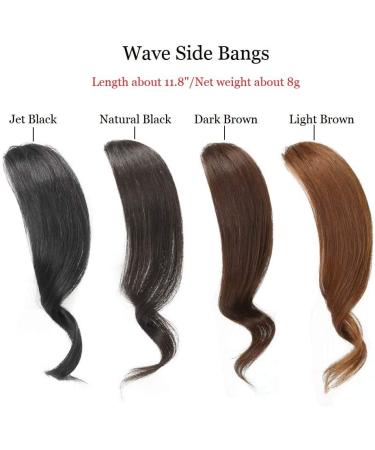 Dsoar 2PCS Wave Side Bang Clip in Bangs - Natural Black Human Hair Fringe Extensions - Buy Online on GoSupps.com