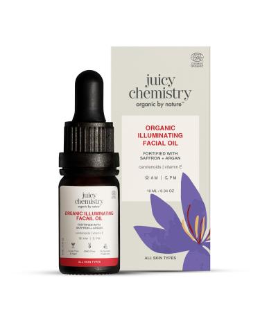 Juicy Chemistry - Organic & 100% Natural Facial Oil for Women with Moisturizing Skin Repair w/Saffron & Red Raspberry (10ml) Earthy 1 Count (Pack of 1)