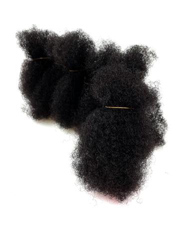 Afro Kinky Bulk Human Hair for Locs & Dreadlocks - 4 Pieces Natural Black #1B 8 | Dye & Bleach Friendly - Buy Online on GoSupps.com