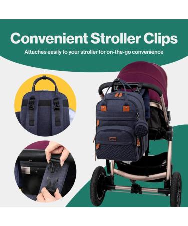 BabbleRoo Baby Diaper Bag | Navy Blue Nappy Backpack | Stylish & Functional International Shipping Available - Buy Online on GoSupps.com