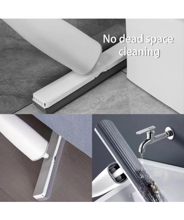 Folding 180 Self-Twisting Sponge Mop with Floor Scrub | Easy to Clean Dust & Pet Hair | Lightweight Household Cleaning Tool - Buy Online on GoSupps.com