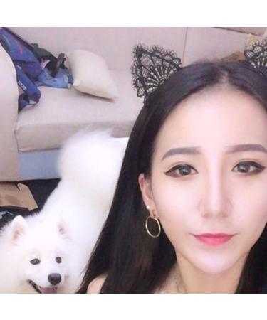 ZHOUBA Women Cute Cat Ear Fashion Lace Hairband Headband Hair Accessories Gift (Black) - Buy Online on GoSupps.com