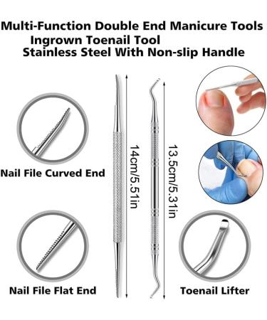 Toenail Nail Clippers Set Toenail Clippers Nail Clippers 12 Pieces Stainless Steel Toenail Clippers with Double Sided Nail File and Nail Scissors Repair for Thickness and Ingrown Toenails - Buy Online on GoSupps.com