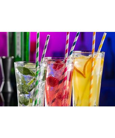 Biodegradable Red Striped Paper Straws Disposable Red and White Paper Drinking Straws for Circus Party Decor Farm Birthday Non-Toxic 6*197mm - Buy Online on GoSupps.com