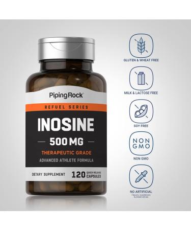 Piping Rock Inosine 500mg | 120 Capsules | Advanced Athlete Formula | Therapeutic Grade | Non-GMO Gluten Free Supplement - Buy Online on GoSupps.com