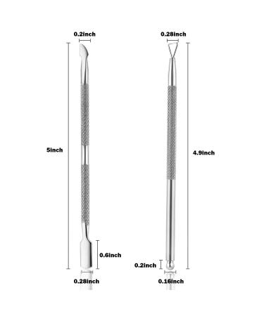 2PCS Stainless Steel Cuticle Pusher & Cutter Set - Professional Nail Care Tools with Storage Case for Manicure & Pedicure - Buy Online on GoSupps.com