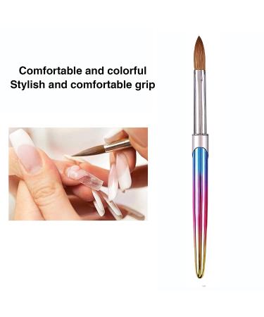 12# Acrylic Nail Brush with Colorful Acrylic Handle - Professional Manicure Tool for Women - DIY Home Salon Nail Art - Buy Online on GoSupps.com