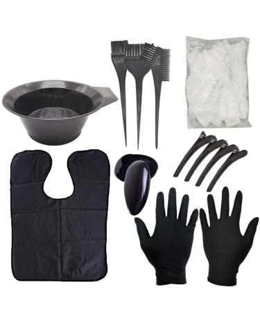 Hair Dye Kit 9 Pieces Hair Dyeing Set Hair Dye Bowl Dye Brush Ear Protector Gloves Hair Dye Cape for Salon and Home