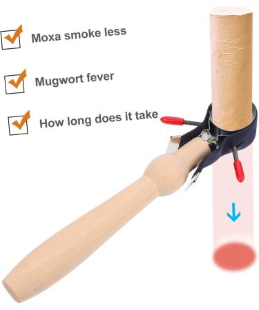 Homsfou Smoke-Free Mugwort Burner & Facial Tools Set Stainless Steel Moxa Stick Holder for Skin Care & Massage | 18.2x3cm Black - Buy Online on GoSupps.com